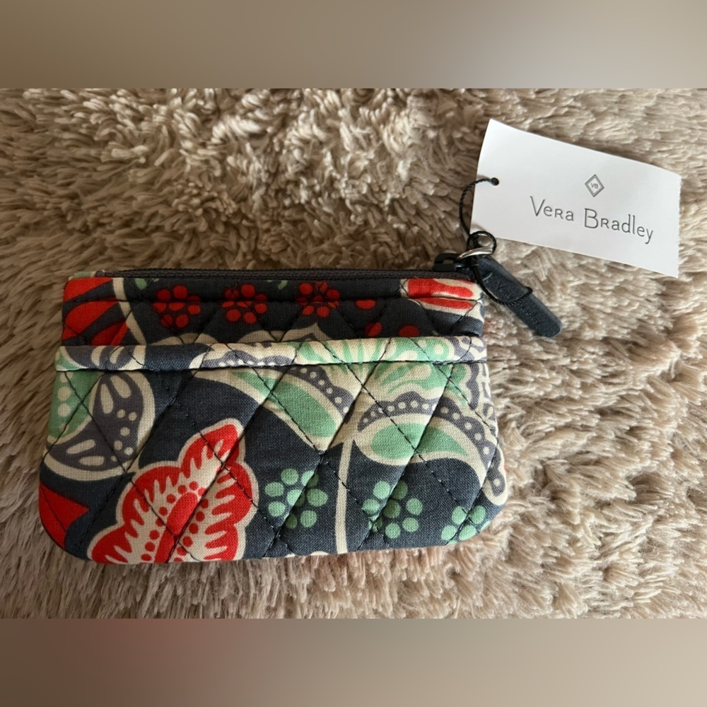 NWT Vera Bradley Nomadic Floral & Pueblo Zipper Coin Purse Quilted Fabric Wallet - Picture 6 of 9